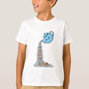 T-shirt Verser le Thé Kawaii Théière Potins Enfants
