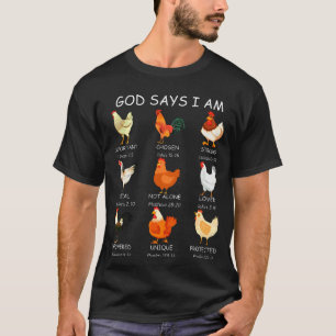 T-shirt Verset biblique de poulets chrétiens de ferme Dieu