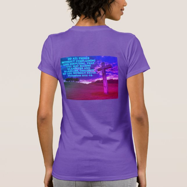 T-shirt verset biblique des Philippiens 2,14-15. (Dos)