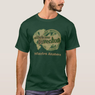 T-shirt versez en route la pièce en t verte de l'aventure