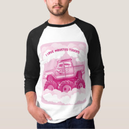 T-shirt Version rose I Love Monster Trucks Image