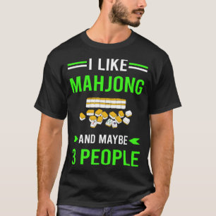T-shirt Vert 3 personnes Mahjong Majong Mah Jong Mah Jongg