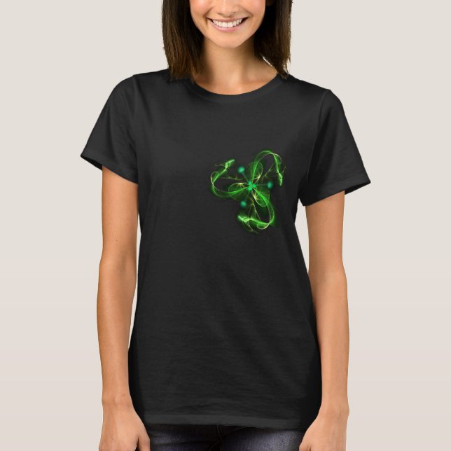 T-shirt vert abstrait (Devant)