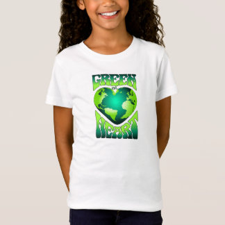 T-Shirt VERT AU COEUR Éco écologique Rétro