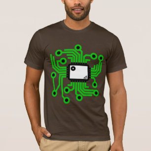 T-shirt Vert au néon de puce d'unité centrale de