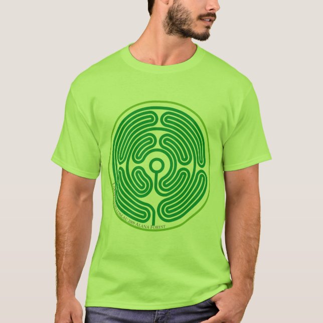T-shirt vert auguste de labyrinthe d'écho (Devant)
