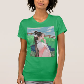 t-shirt vert avec design Barbie