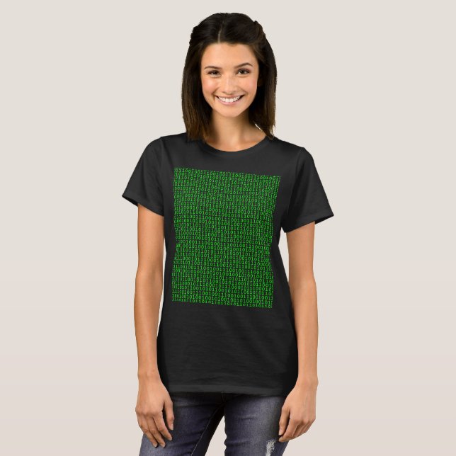 T-shirt vert binaire (Devant entier)