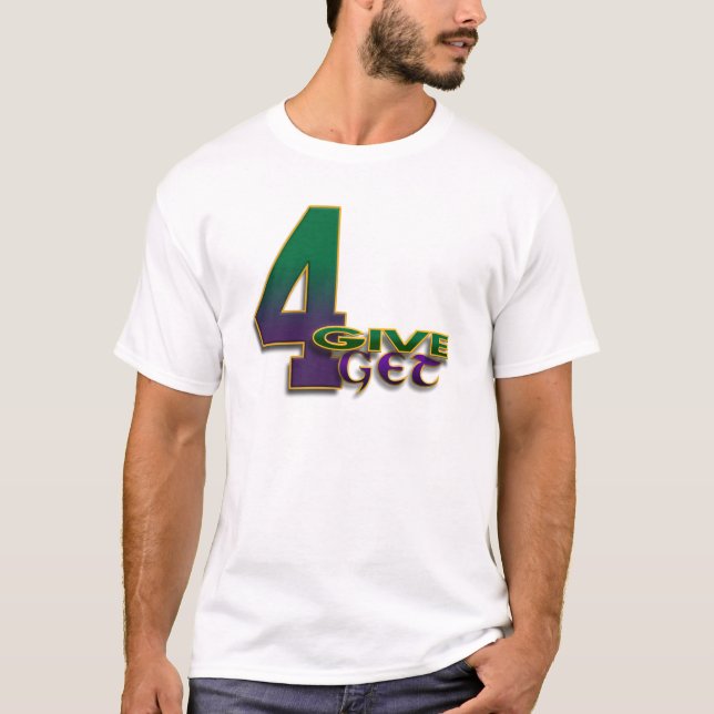 T-shirt vert blanc de 4-Give 4-Get 4 Favre (Devant)