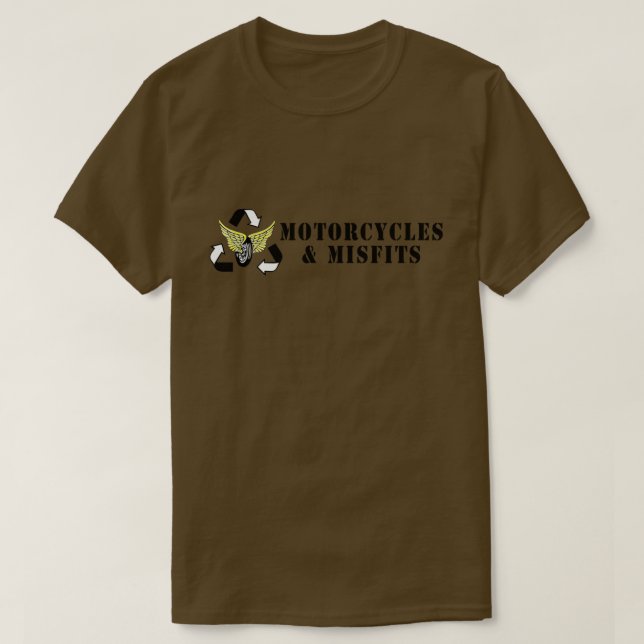 T-shirt Vert d'armée de motos et de vêtements manqués (Design devant)
