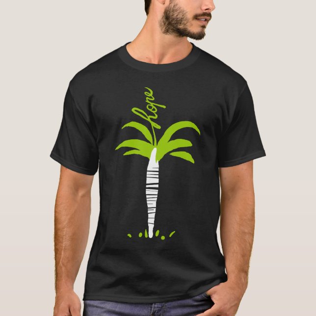 T-shirt vert d'art de griffonnage d'espoir (Devant)