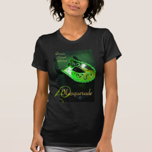T-shirt vert de dames Halloween de masque de