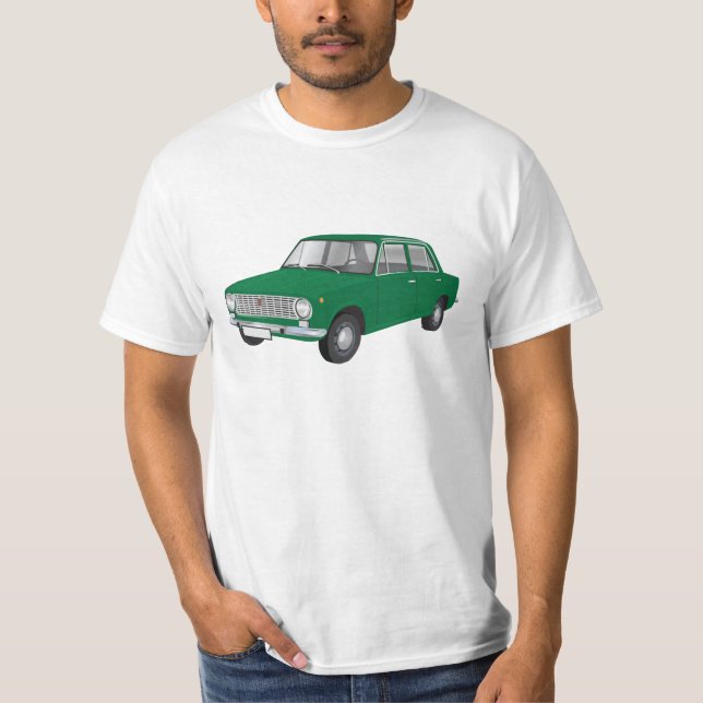 T-shirt Vert de FIAT 124 Berlina (Devant)