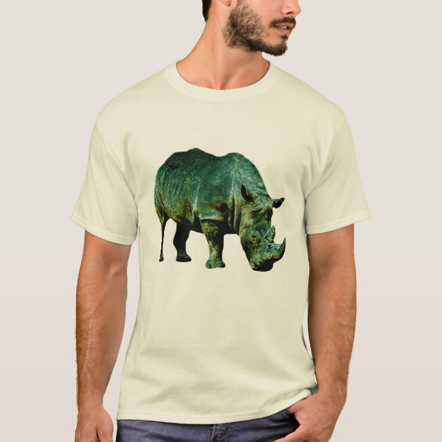 T-shirt vert de rhinocéros (Devant)