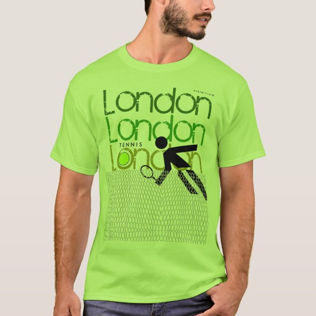 T-shirt vert de Wimbledon de tennis de Londres (Devant)
