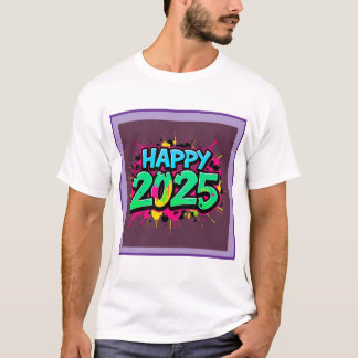 T-shirt Vert et bleu Bonne année 2025