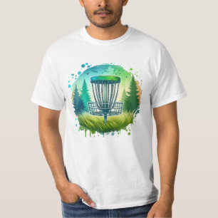 T-shirt Vert et Bleu Disque Golf Thème