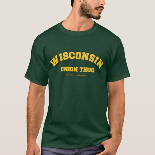 T-shirt Vert et or de voyou des syndicats du Wisconsin (Devant)