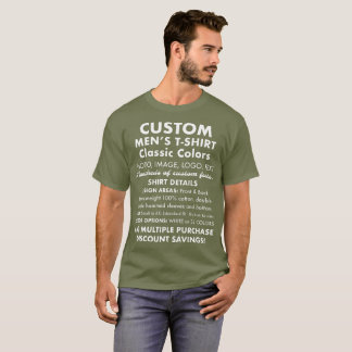 T-shirt vert Fatigue personnalisée pour homme