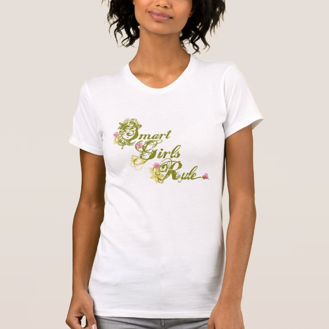 T-shirt Vert futé de règle de filles (Devant)