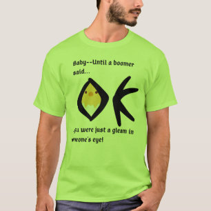 T-shirt Vert 'Gleam in Eye' Basique Boomerangé