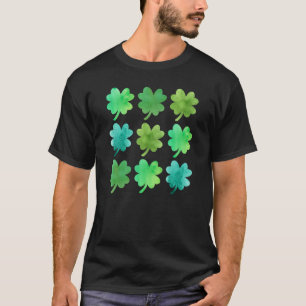 T-shirt Vert irlandais Lucres Shamrocks quatre feuilles C 
