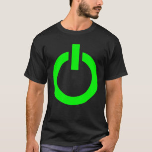 T-shirt vert Neon Glow-Bouton Power