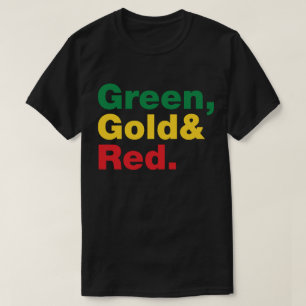 T-shirt Vert, Or et Rouge.