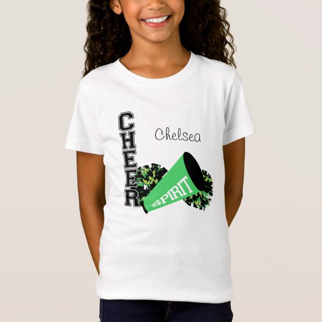 T-Shirt Vert personnalisable pom-pom girl (Devant)