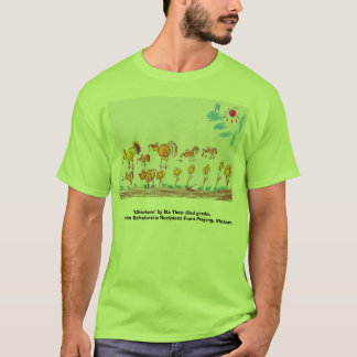 T-SHIRT VERT "poulets" (IMAGE DANS l'AVANT)