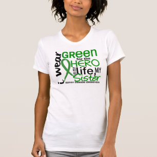 T-shirt Vert pour la maladie rénale de soeur du héros 2
