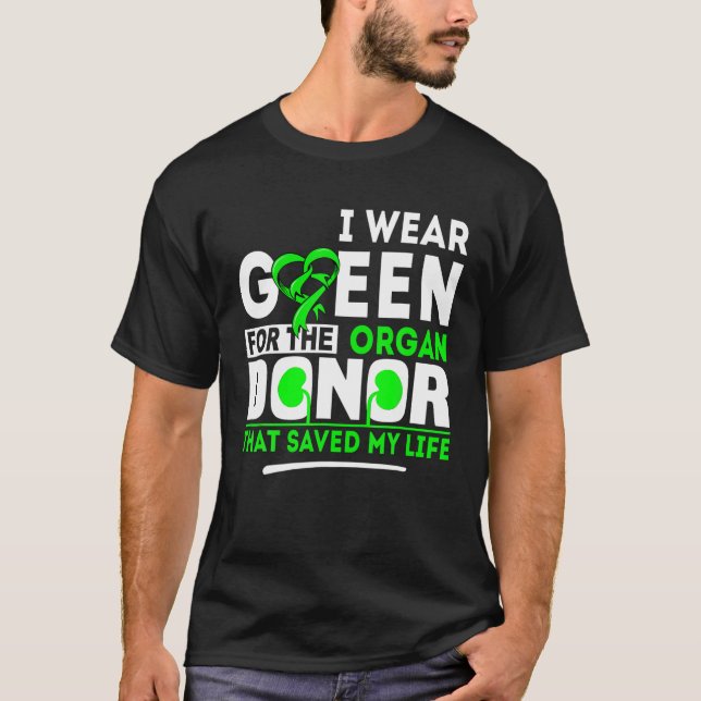 T-shirt Vert pour le donneur d'organes - Transplantation r (Devant)