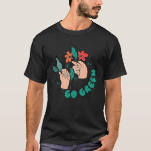 T-shirt Vert Végétalien Sans Plastique Sauver La Terre 1