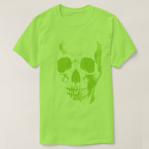 T-shirt vert visage crâne