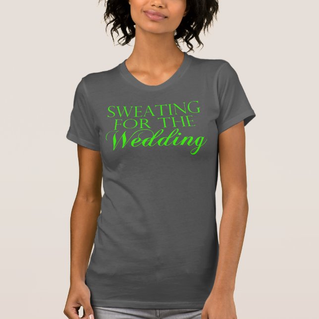 T-shirt Verte Et Gris Pour Le Mariage. Singlet (Devant)