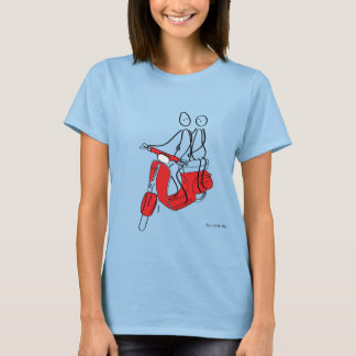 T-shirt Vespa.Stickman sur une Vespa.