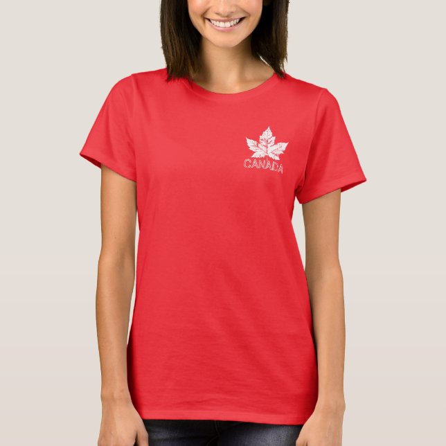 T-shirt Veste Canada féminine personnalisée Veste Canada (Devant)
