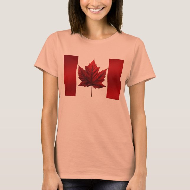 T-shirt Veste Drapeau Canada pour femmes Souvenir Veste Sp (Devant)