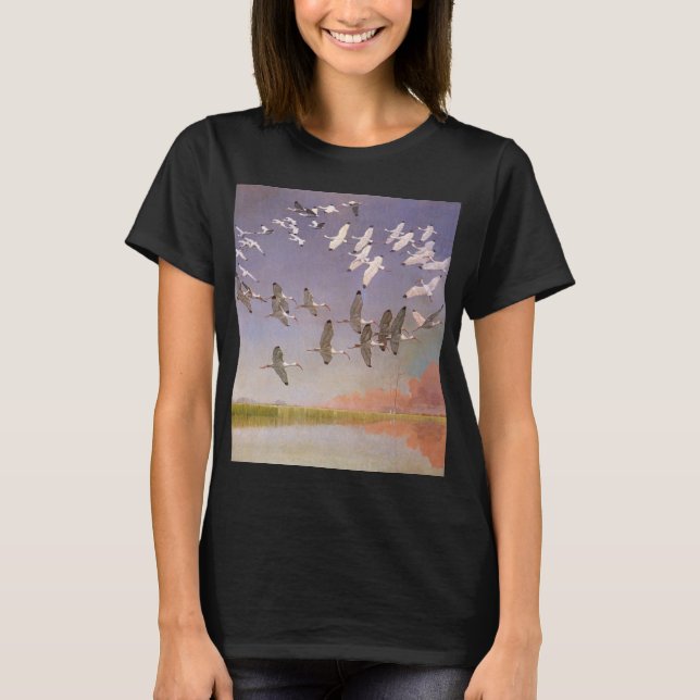 T-shirt Vestige d'Ibis survolant les zones humides, les oi (Devant)