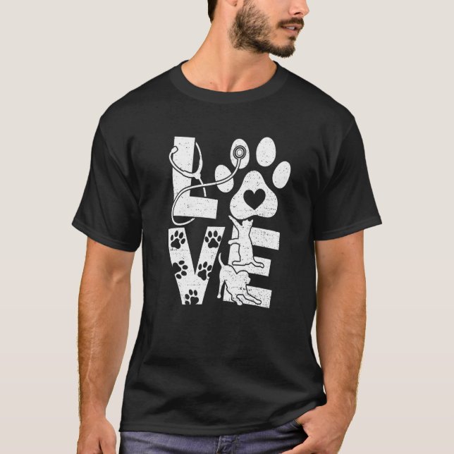 T-shirt Vet Tech Aimer Animaux Vétérinaire Tech Vétérinair (Devant)