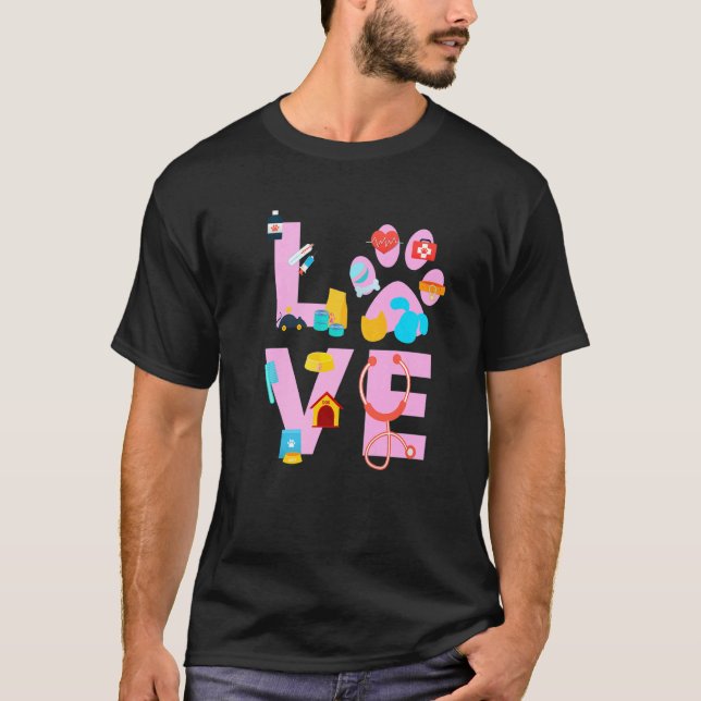 T-shirt Vet Tech Love  Veterinary Technician  4 (Devant)