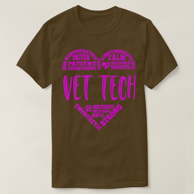 T-shirt Vet Tech Neon Pink Nurse Semaine de l'infirmière j (Design devant)