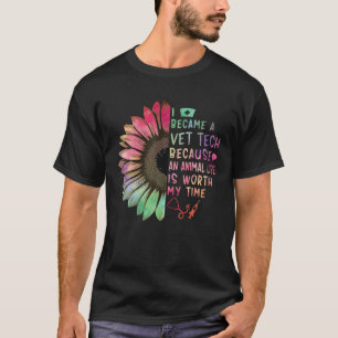 T-shirt Vet Tech Parce Qu'Une Vie Animale Vaut Mon Temps V