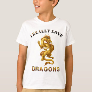 T-shirt Vêtement Amoureux Dragon Comique.