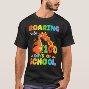 T-shirt Vêtement de dinosaure rugissant pour les 100 jours