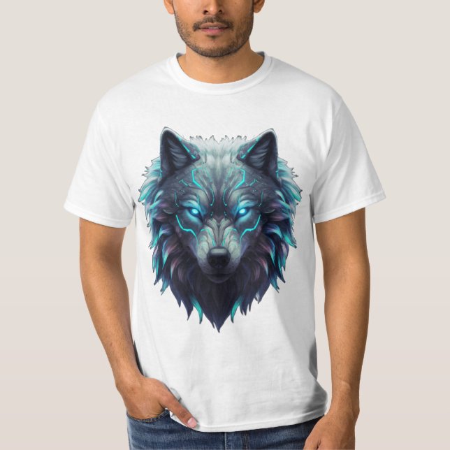 T-shirt Vêtement loup 3D ultra-détaillé - Bold Neon Wildli (Devant)