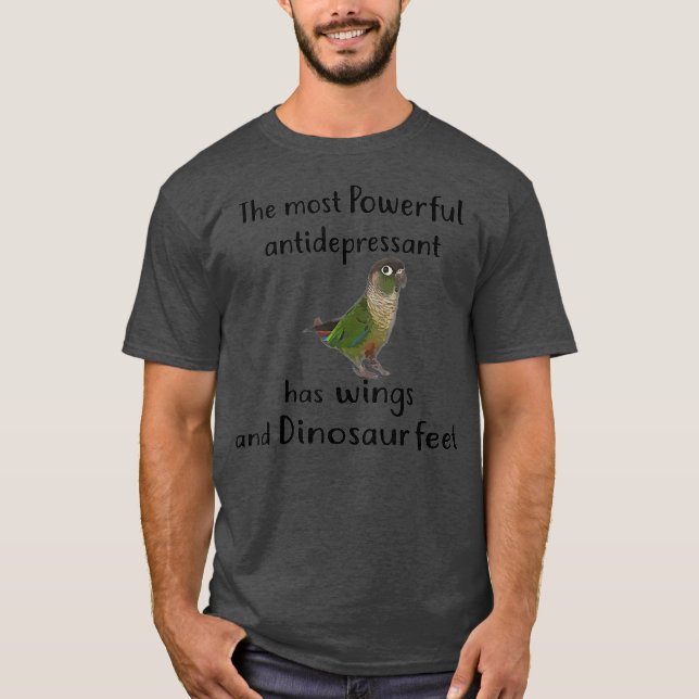 T-shirt Vêtements à pâte verte Conure Les plus antidépress (Devant)