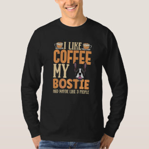 T-shirt Vêtements Boston Terrier Accro au Café Pour Propri