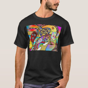 T-shirt Vêtements Cadeaux Rétro Années 60 Cœurs Psychédéli