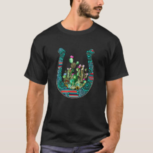 T-shirt Vêtements de cactus de tournesol de fer à cheval d